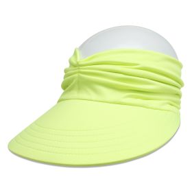 Wide Brim Sun Protection Hat; Visor Hat; Breathable Empty Top Sun Hat; Scallop Cap For Beach Outdoor; Women's Hat & Caps (Color: Fluorescent green)