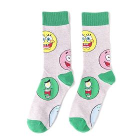 Cartoon SpongeBobs Women's Socks High Quality Fashion Men's Women Sock Printed Casual Hip-Hop Personality Adult Couple Stockings (Color: 1922)
