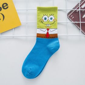 Cartoon SpongeBobs Women's Socks High Quality Fashion Men's Women Sock Printed Casual Hip-Hop Personality Adult Couple Stockings (Color: 13)