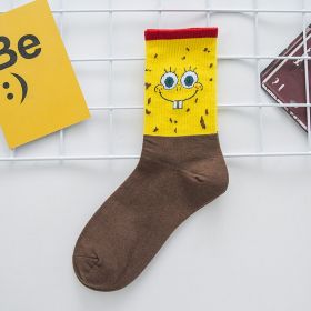 Cartoon SpongeBobs Women's Socks High Quality Fashion Men's Women Sock Printed Casual Hip-Hop Personality Adult Couple Stockings (Color: 12)