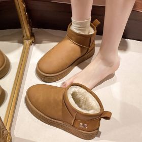 Winter women's new casual warm cotton shoes fashion comfortable warm snow boots women's shoes (Color: Yellow, size: 40)