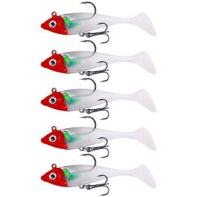 T-Tail Lead Fishing Lure Set for Outdoor Fishing (Type: 5Pcs/Set, Color: Red)