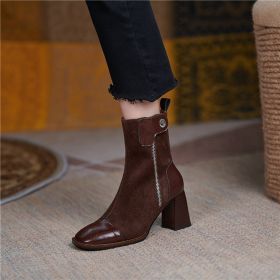 Fashion High Heel Martin Boots Fashion (Color: Brown, size: 34)