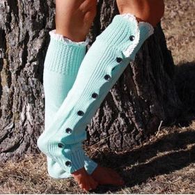 Lacy Legs - Lounge in Delicate and Cozy Lacy Socks (Color: Brown)