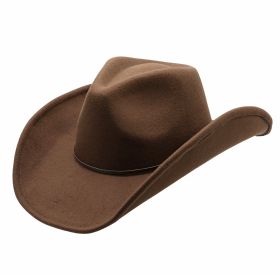 Hugh Ultra Poly Felt Western Drifter Hat (Color: Brown)
