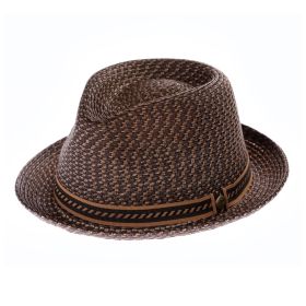 Gransee Polyester Fedora Hat (Color: Brown)