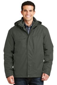 Port Authority Herringbone 3-in-1 Parka J302 (Color: Spruce Green, size: S)